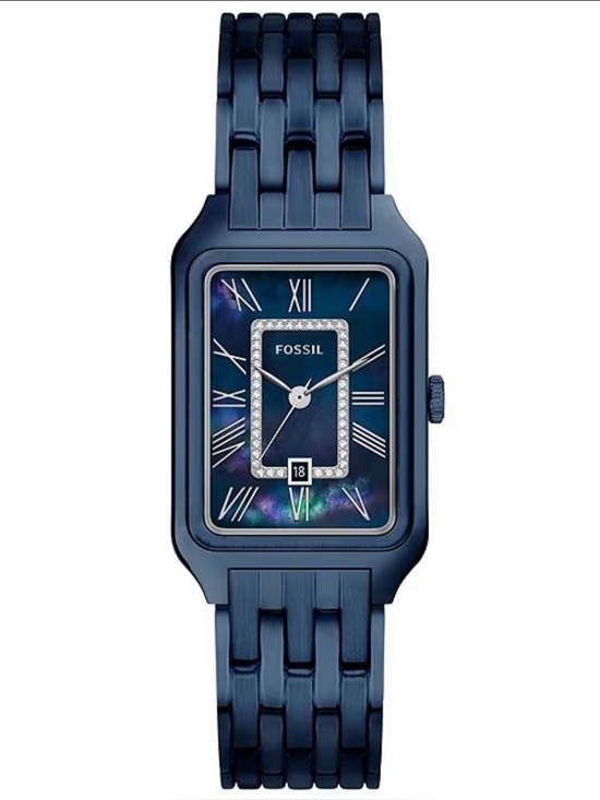 Fossil Accessories - Fossil, this women's watch features:
Stainless steel bracelet and case
Navy dia